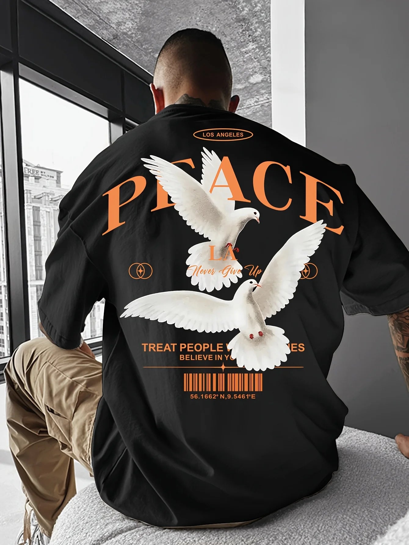 טי שירט אוברסייז PEACE